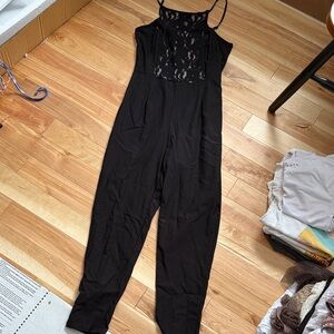 Material Girl Black Lace Jumpsuit